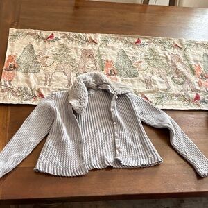 Mayoral Light Gray Ribbed Cardigan